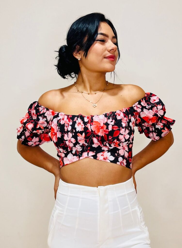 Crop top estampado
