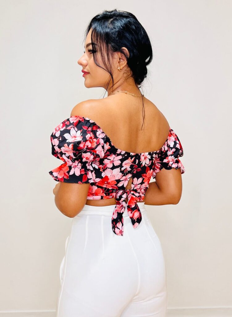 Crop top estampado