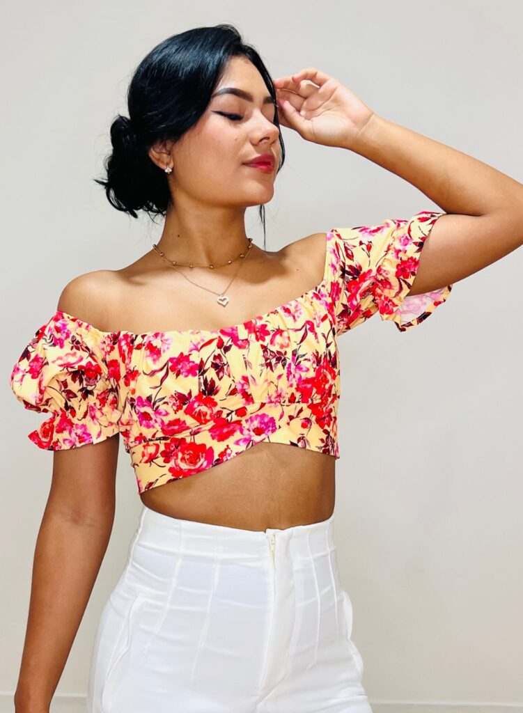 Crop top estampado